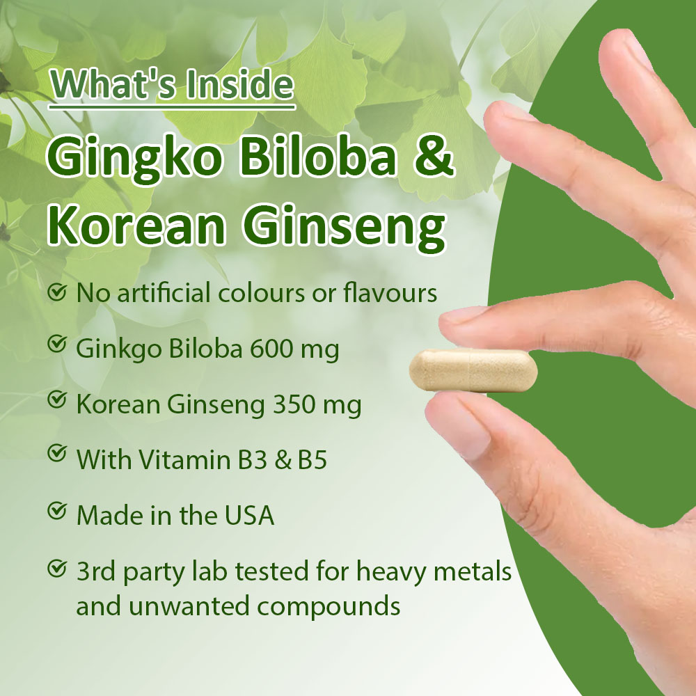 イチョウ葉と高麗人参カプセル、記憶力、集中力、認知機能をサポ - Ginkgo Biloba Extract のレビューと価格