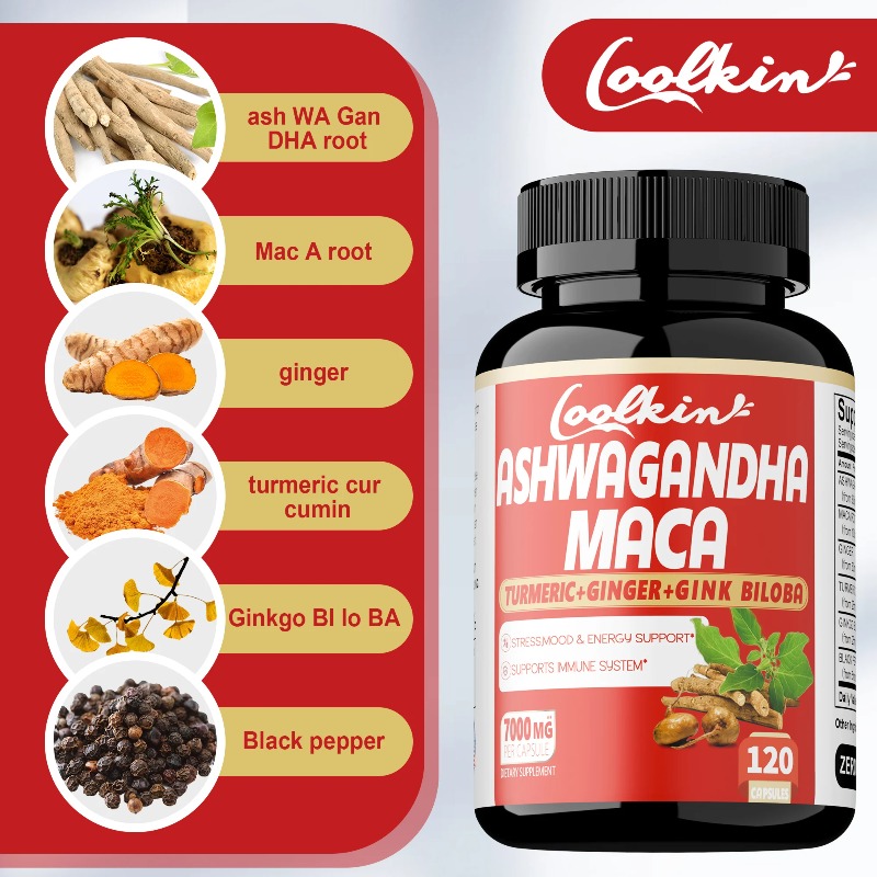 アシュワガンダとマカのサプリメント - ストレス、気分、体力 - Ginkgo Biloba Extract のレビューと価格